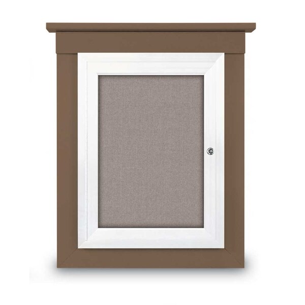 72"x48" 3-Door Enclosed Letterboard, Header, Burgundy/Cherry